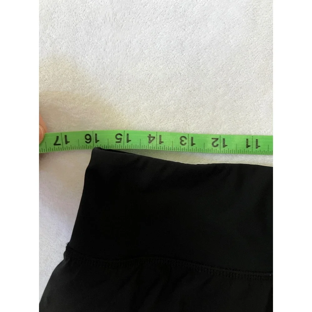 Zyia Active Running Shorts Black Wide Waistband Dolphin Hem XXL